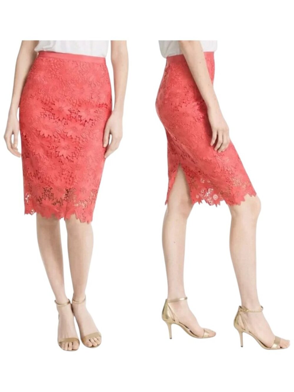 ✧ Floral lace pencil skirt